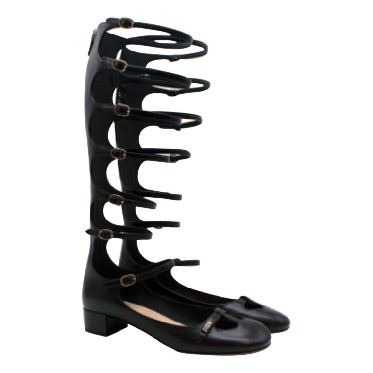 Aime Dior Black Leather Buckle Boots For Sale