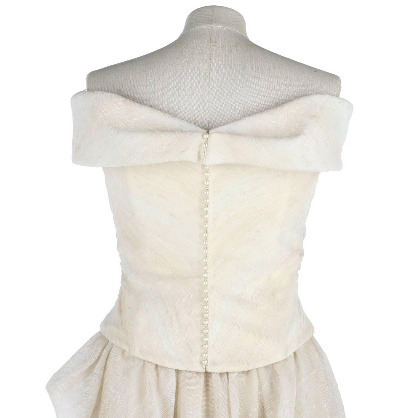Women's Aimée Ivory White Vintage Two-piece Wedding Dress, 2000s