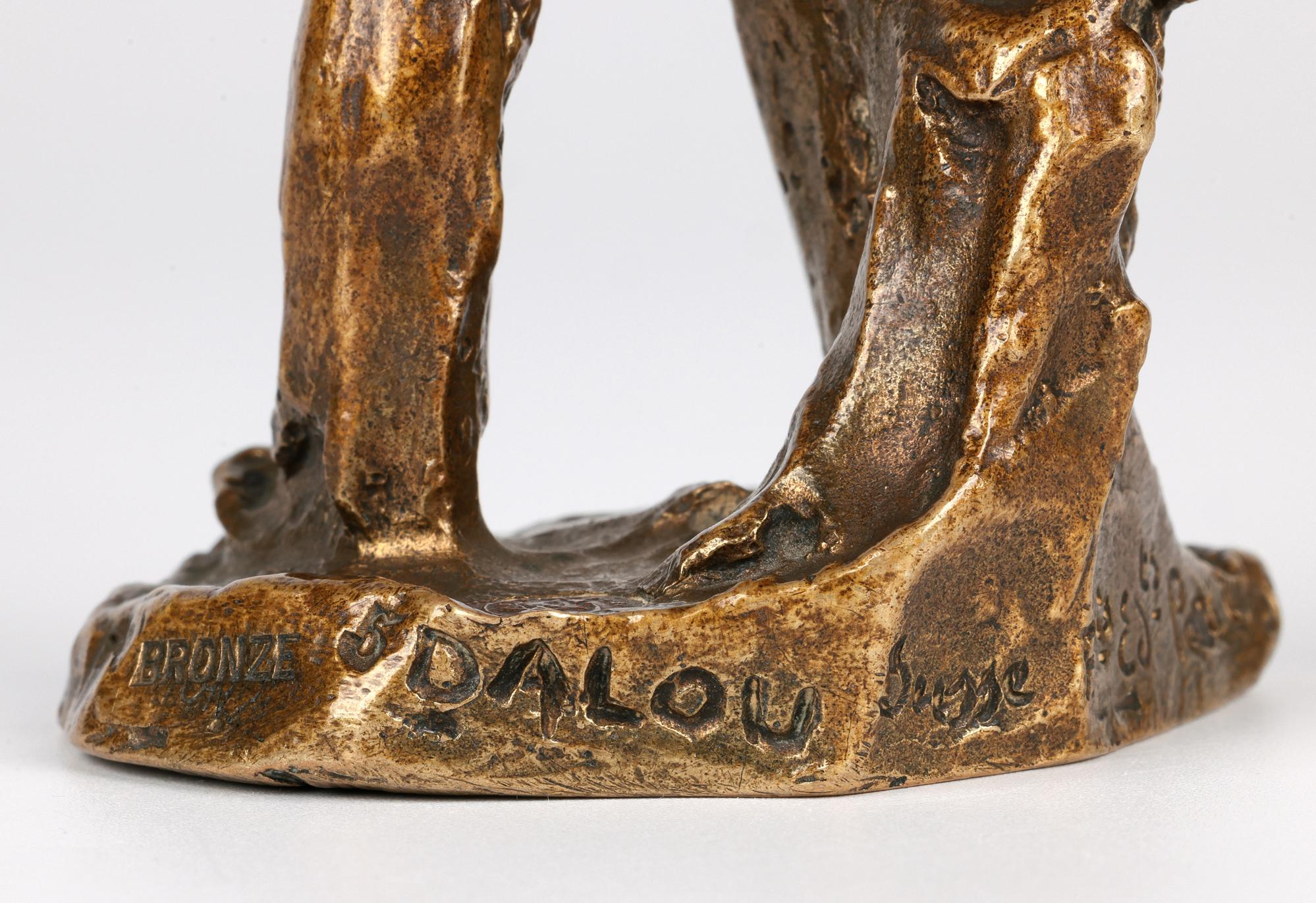 Aime Jules Dalou French Gilt Bronze Figure of a Resting Worker For Sale 8