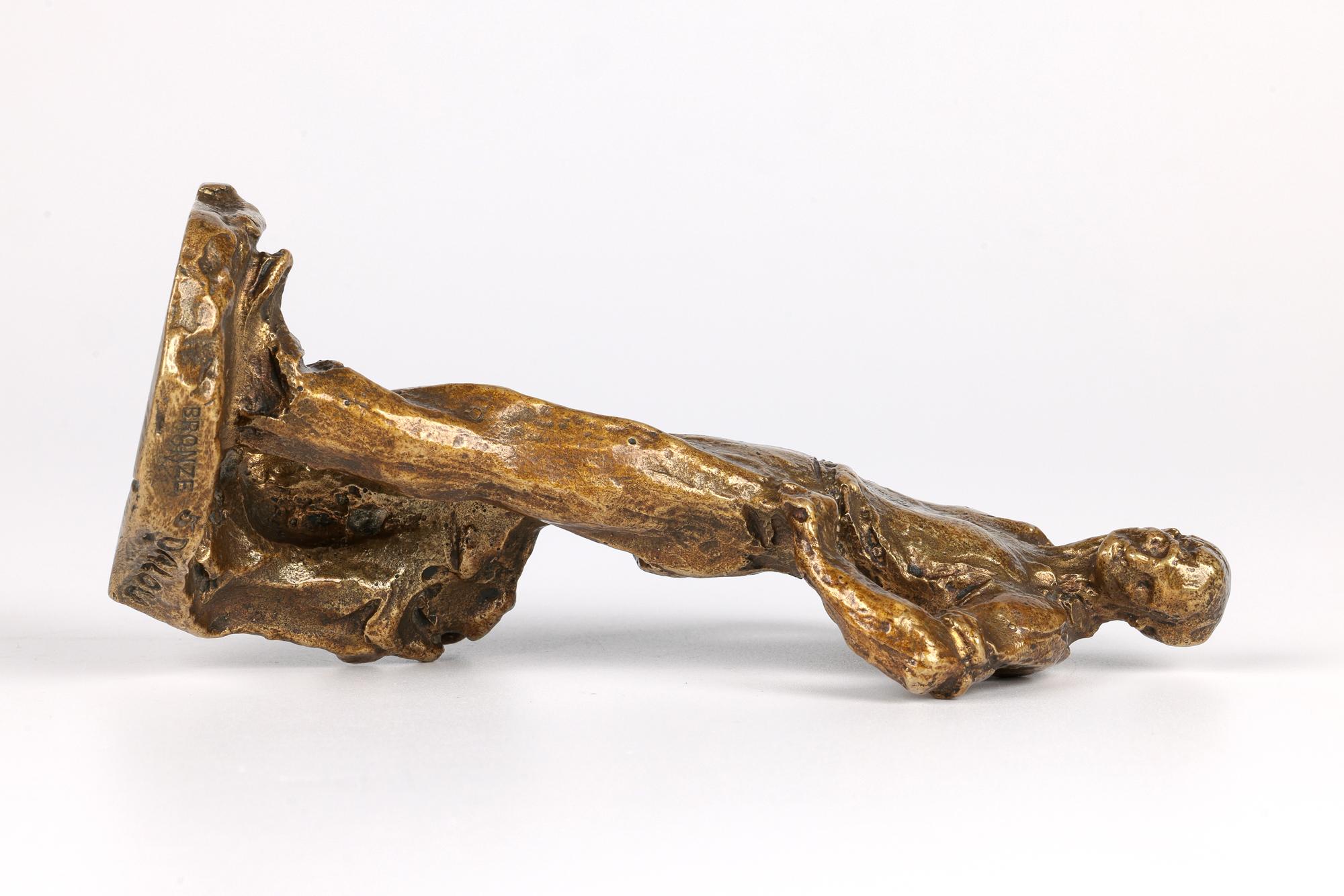 Aime Jules Dalou French Gilt Bronze Figure of a Resting Worker For Sale 4