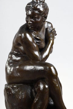 Bathing woman surprised