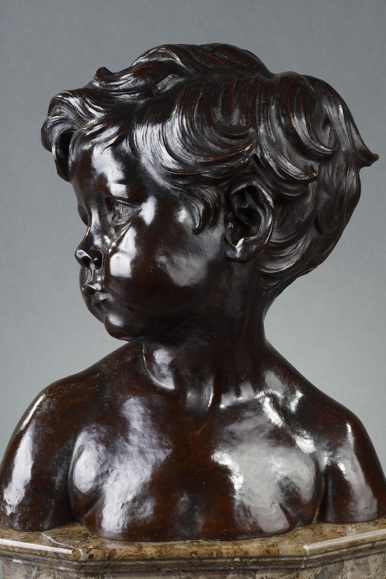 Busto di bambino - Sculpture di Aimé-Jules Dalou