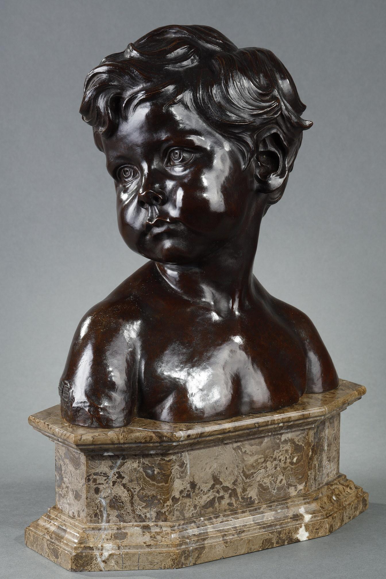 Busto di bambino - Sculpture Scuola francese di Aimé-Jules Dalou