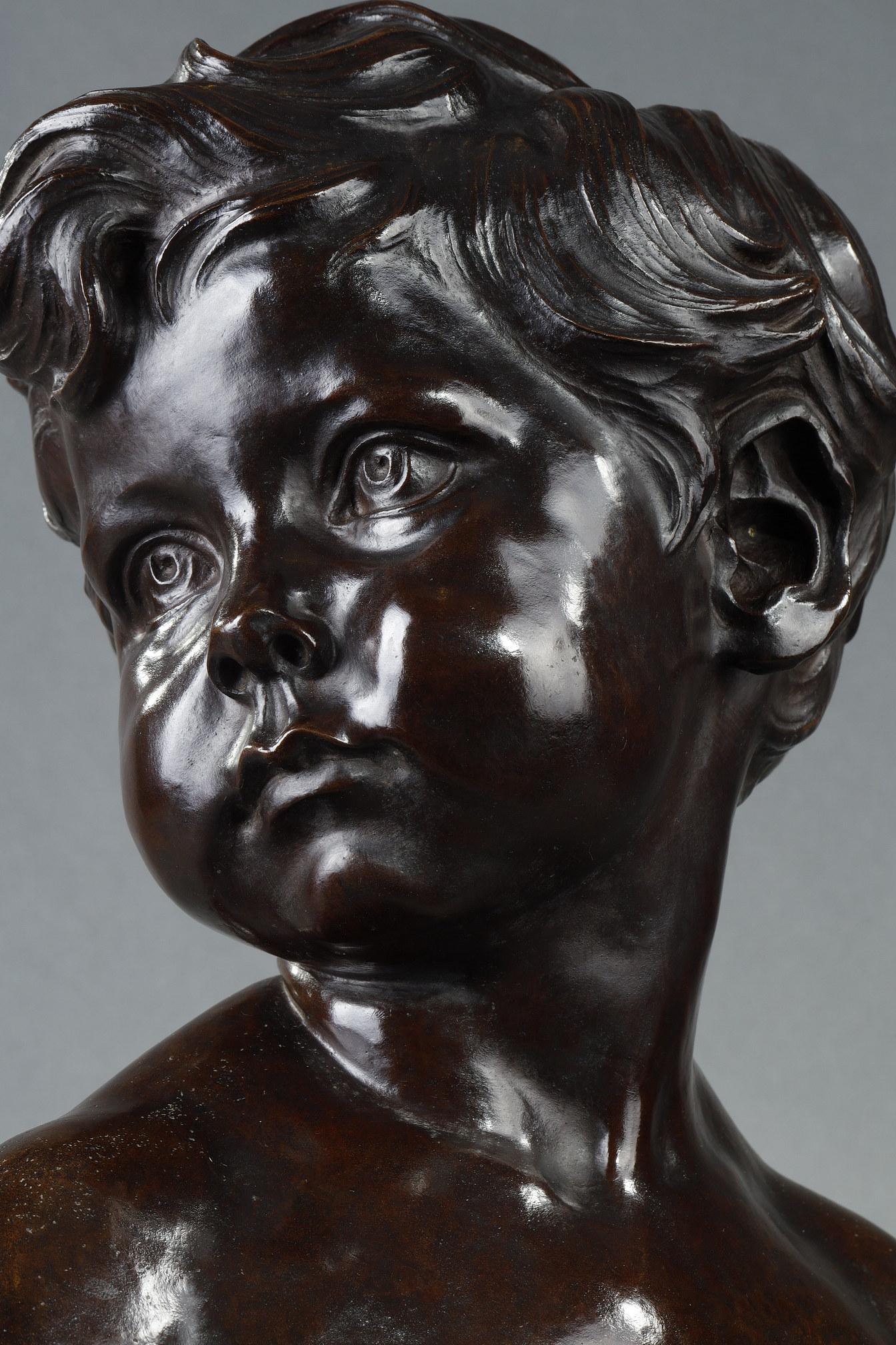 Busto di bambino
Aimé-Jules Dalou (1838-1902)
 
Una bellissima scultura in bronzo con patina marrone scuro
Un cast molto bello di Hébrard
Innalzato sulla sua base di marmo originale

Francia
Modello creato intorno al 1880
Cast intorno al