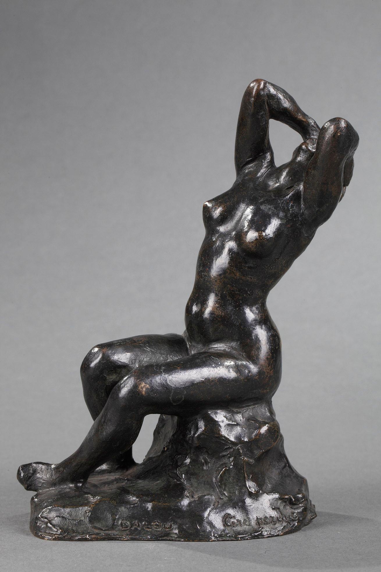 Désespéré - Or Figurative Sculpture par Aimé-Jules Dalou