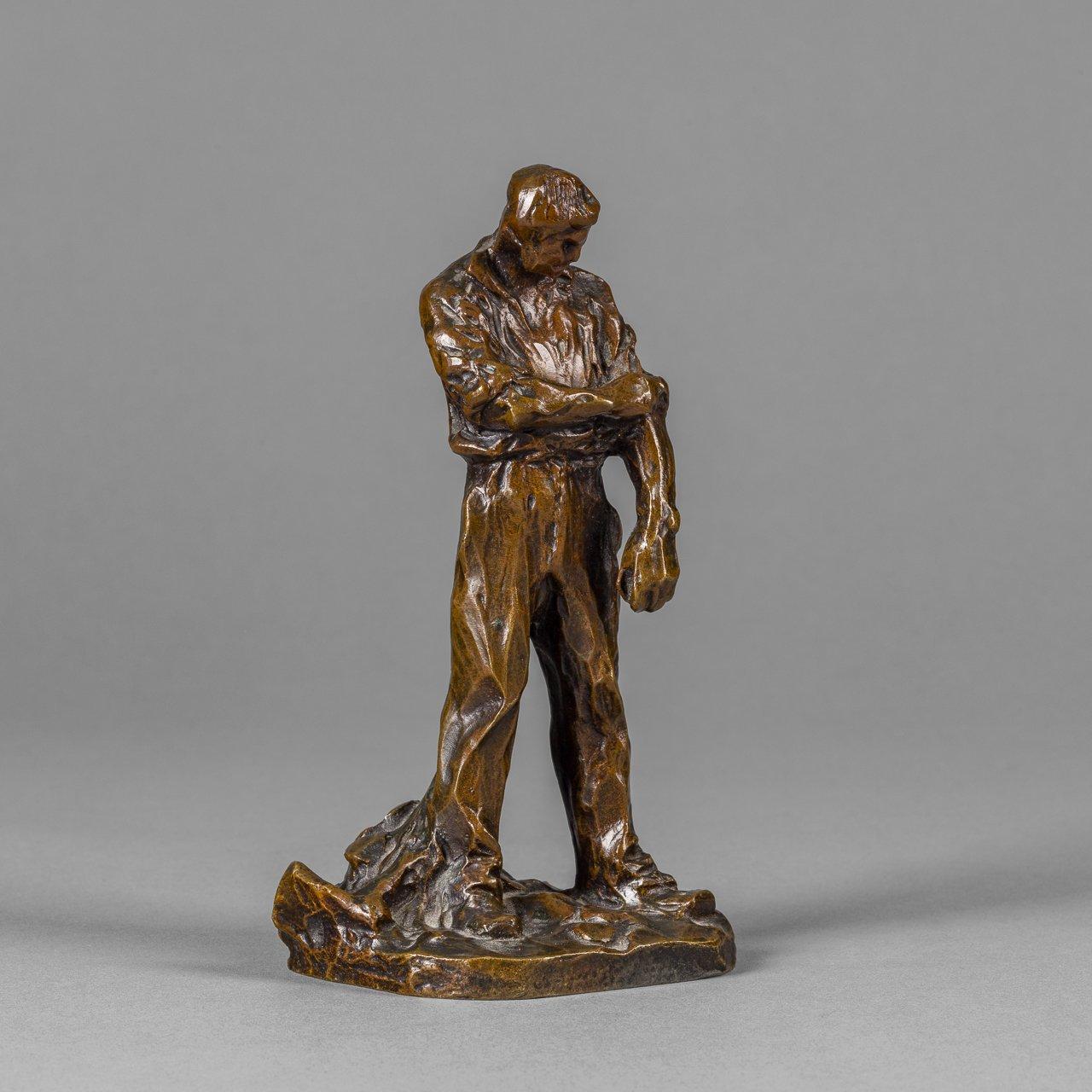 Aimé-Jules Dalou Figurative Sculpture - Man with a Pickaxe
