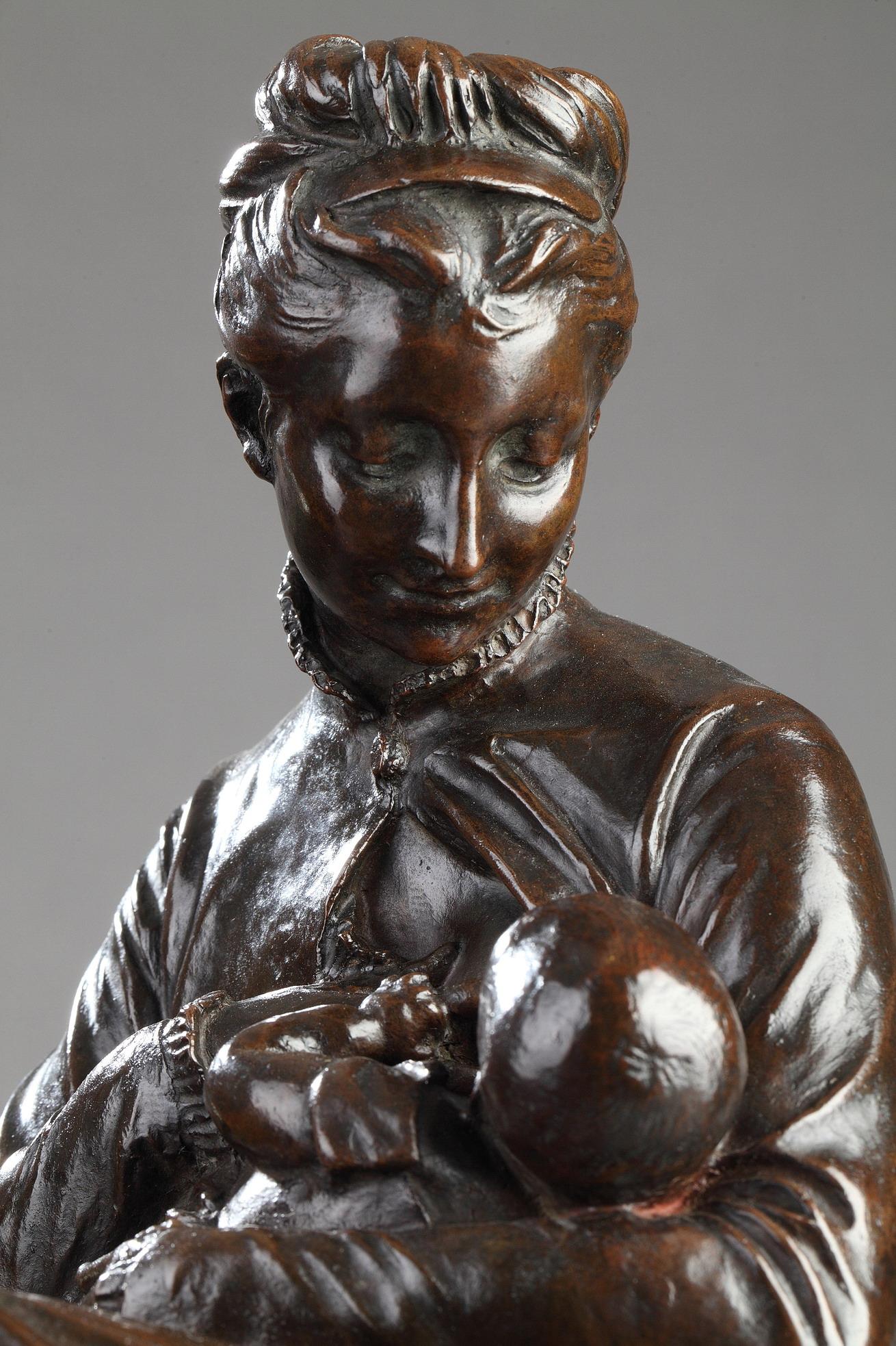 Mutterschaft (Gold), Figurative Sculpture, von Aimé-Jules Dalou