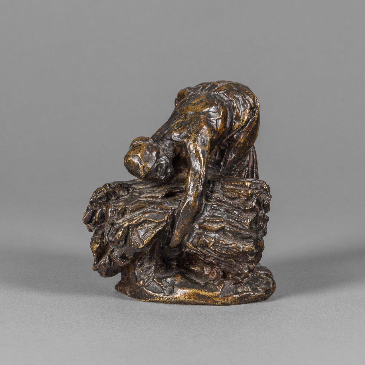 Aimé-Jules Dalou Figurative Sculpture - The Baler