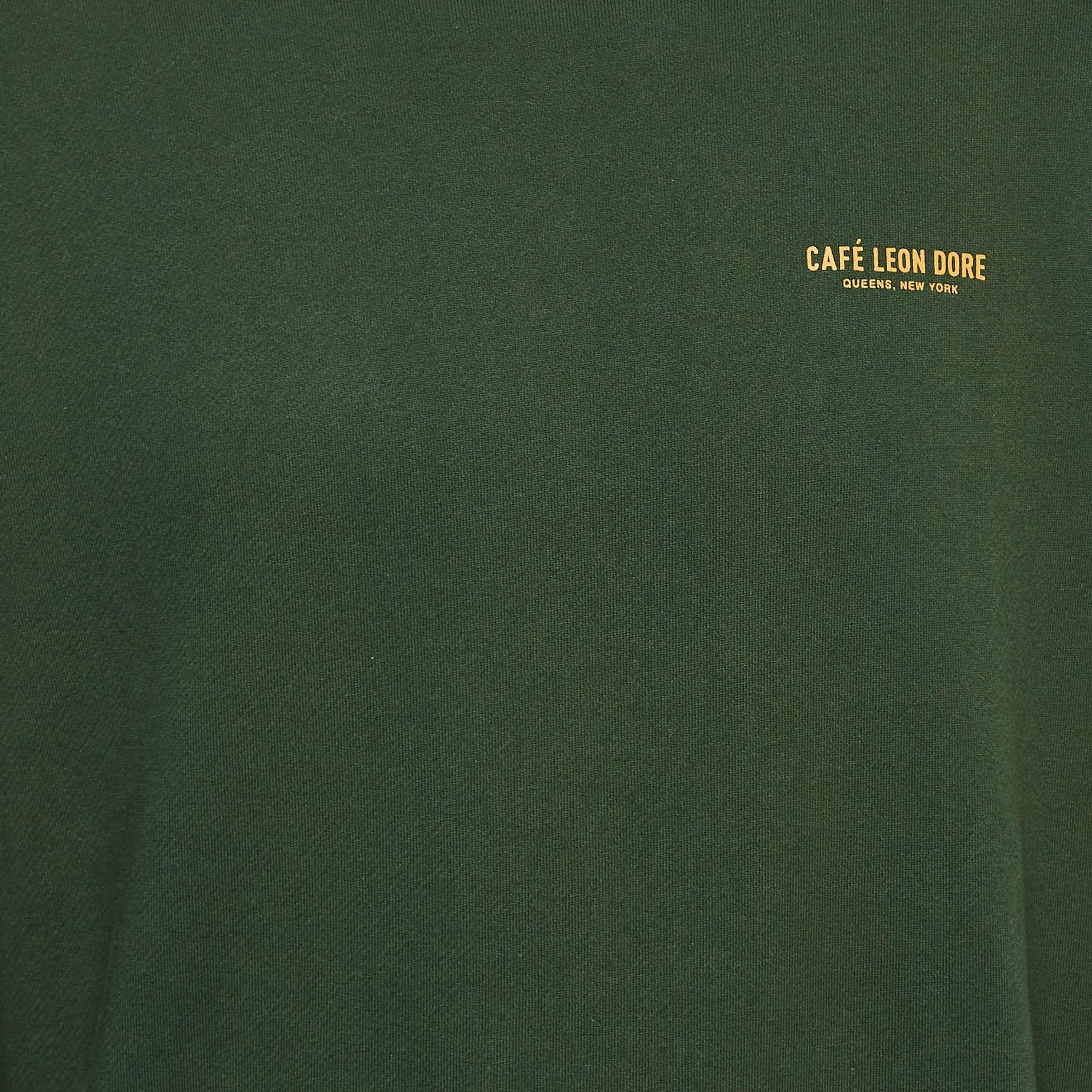 Noir Aime Leon Dore - Sweat-shirt en tricot de coton imprimé vert M en vente