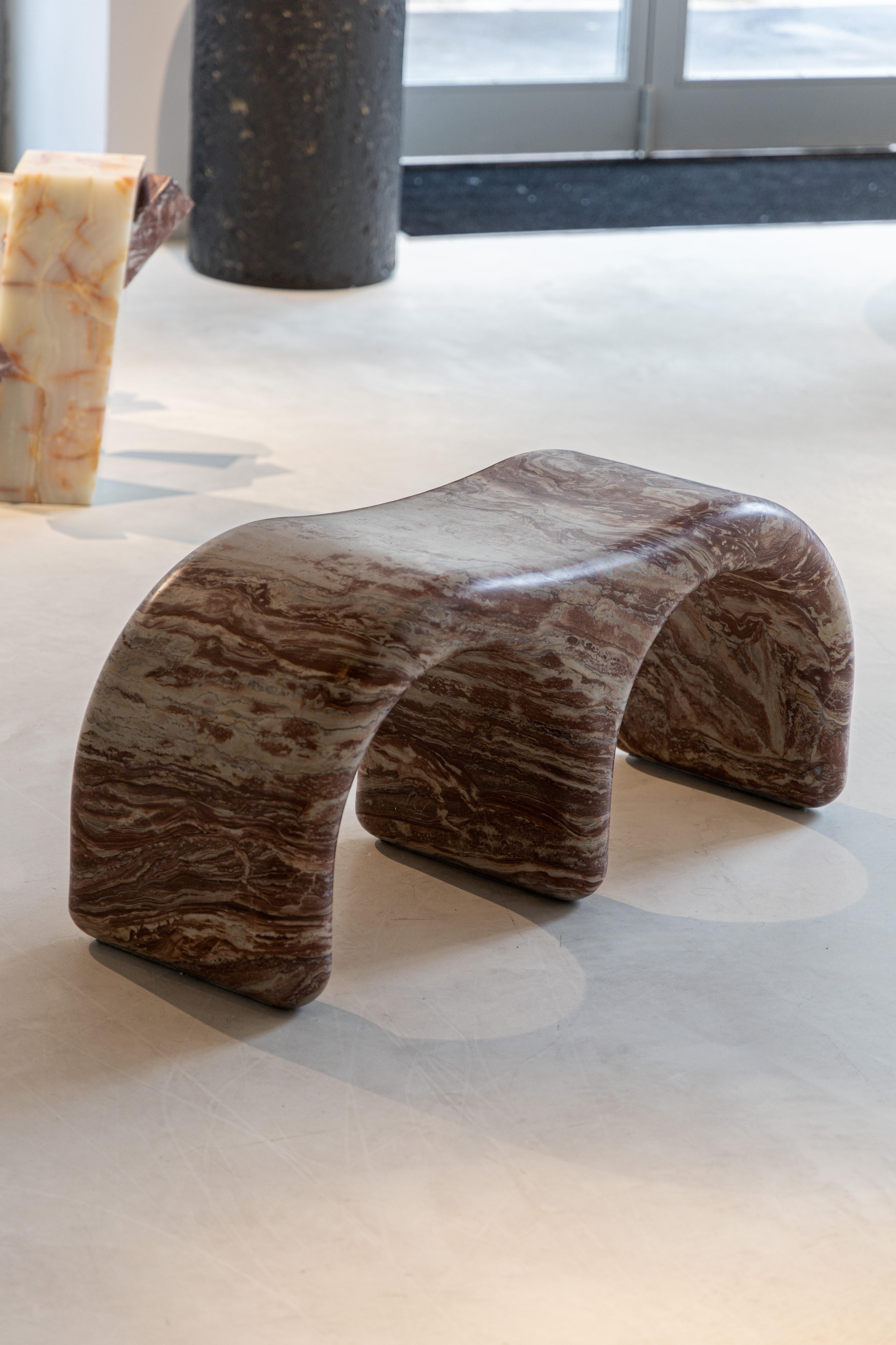Italian Aime Marble Bench by Serafini For Sale