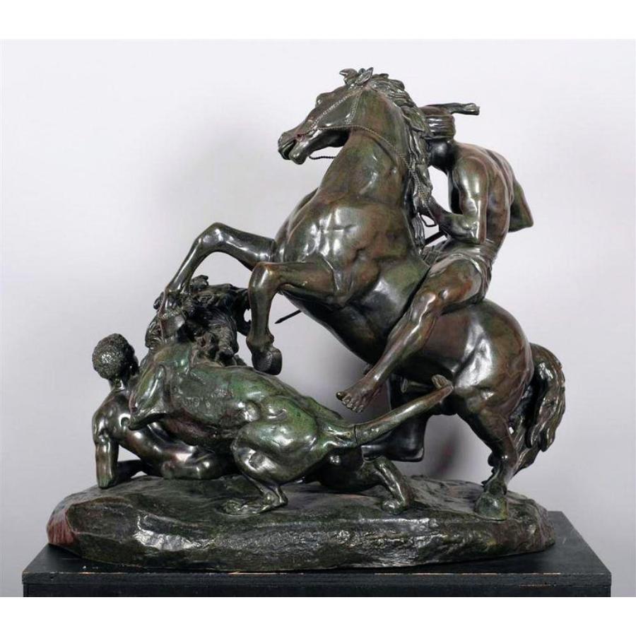 ' La Chasse Au Lion ', Sculpture monumentale en bronze d'après Aime Millet - Or Figurative Sculpture par Aime Millet 