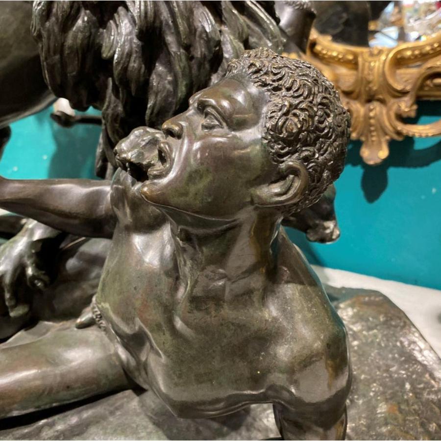 ' La Chasse Au Lion ', Sculpture monumentale en bronze d'après Aime Millet en vente 3