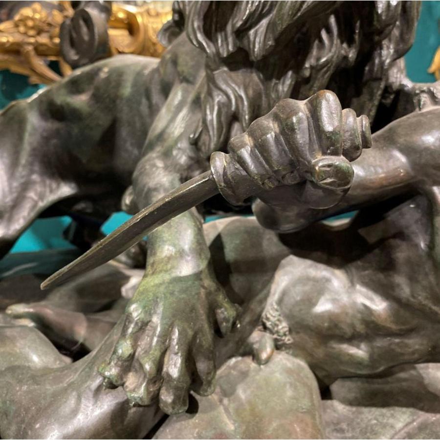 ' La Chasse Au Lion ', Sculpture monumentale en bronze d'après Aime Millet en vente 4