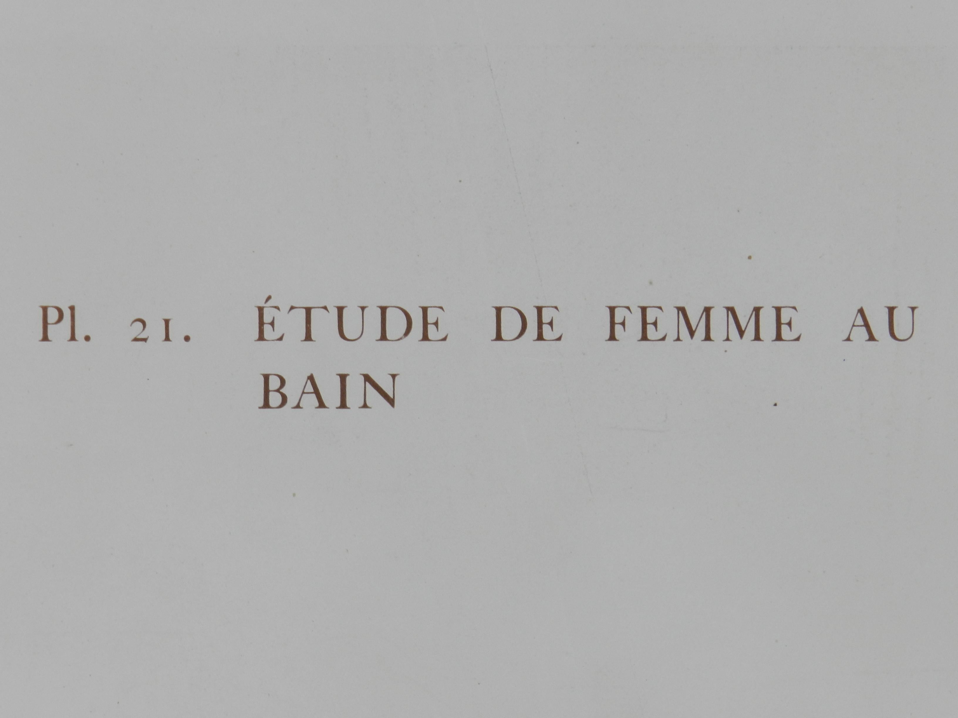 Etude de Femme Bain Nude Signed Aime Morot Engraving c1906 no 309 of 500 8