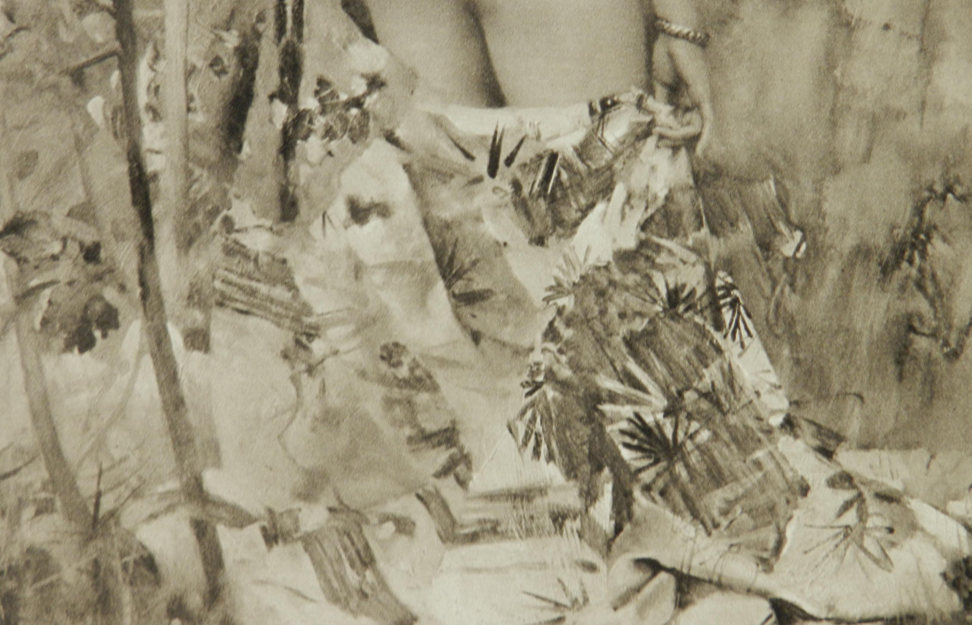 Etude de Femme Bain Nude Signed Aime Morot Engraving c1906 no 309 of 500 3