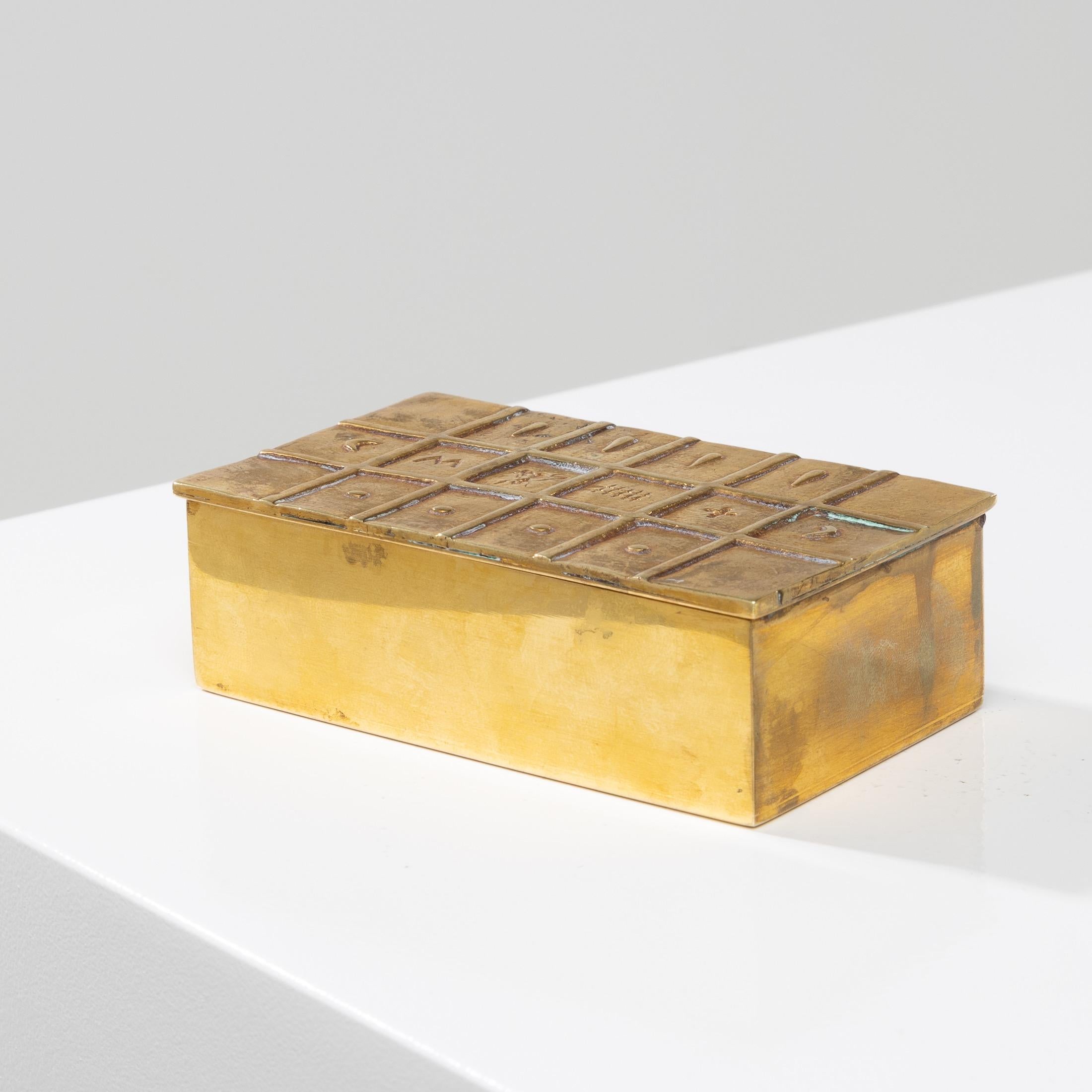 Aime Tant et Plus by Line Vautrin, Gilded Bronze Box, France 1