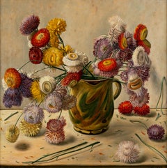Still Life with Flowers in Ceramic Jug