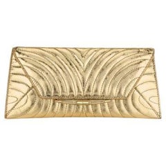 Aimee Clutch Golden Halo Antiqued Custom Quilted Leder