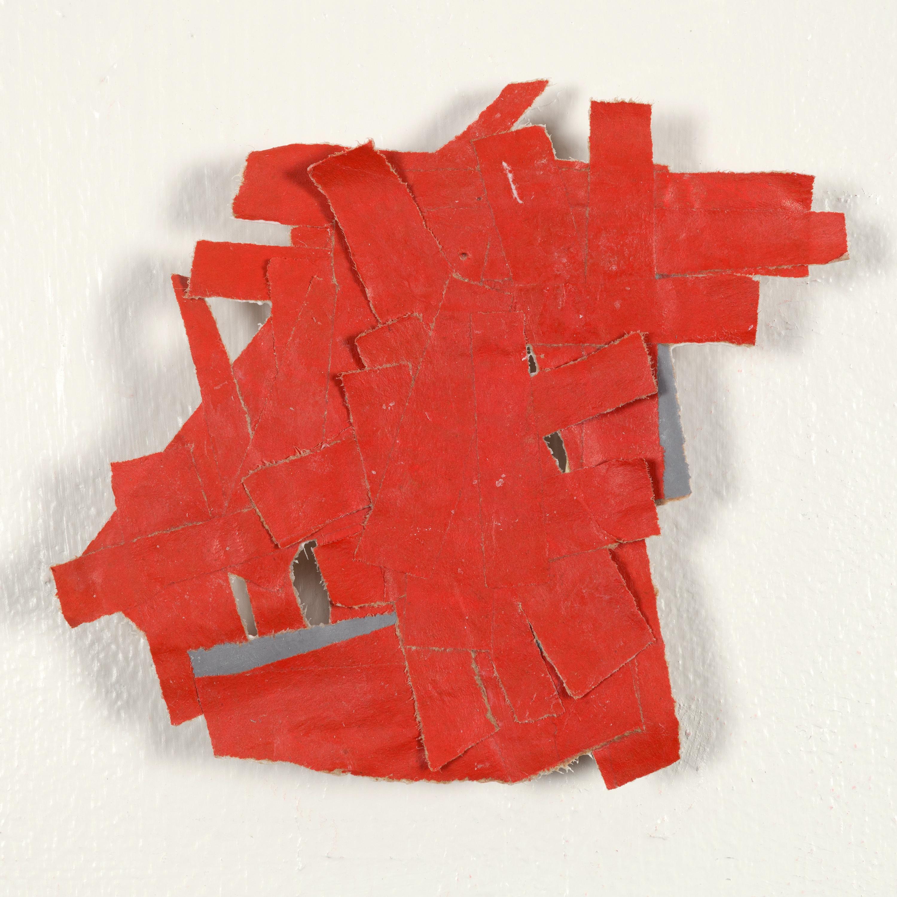 "Lagniappe" - Non-Objective Red Paper Collage - Diebenkorn - Mixed Media Art by Aimée Farnet Siegel