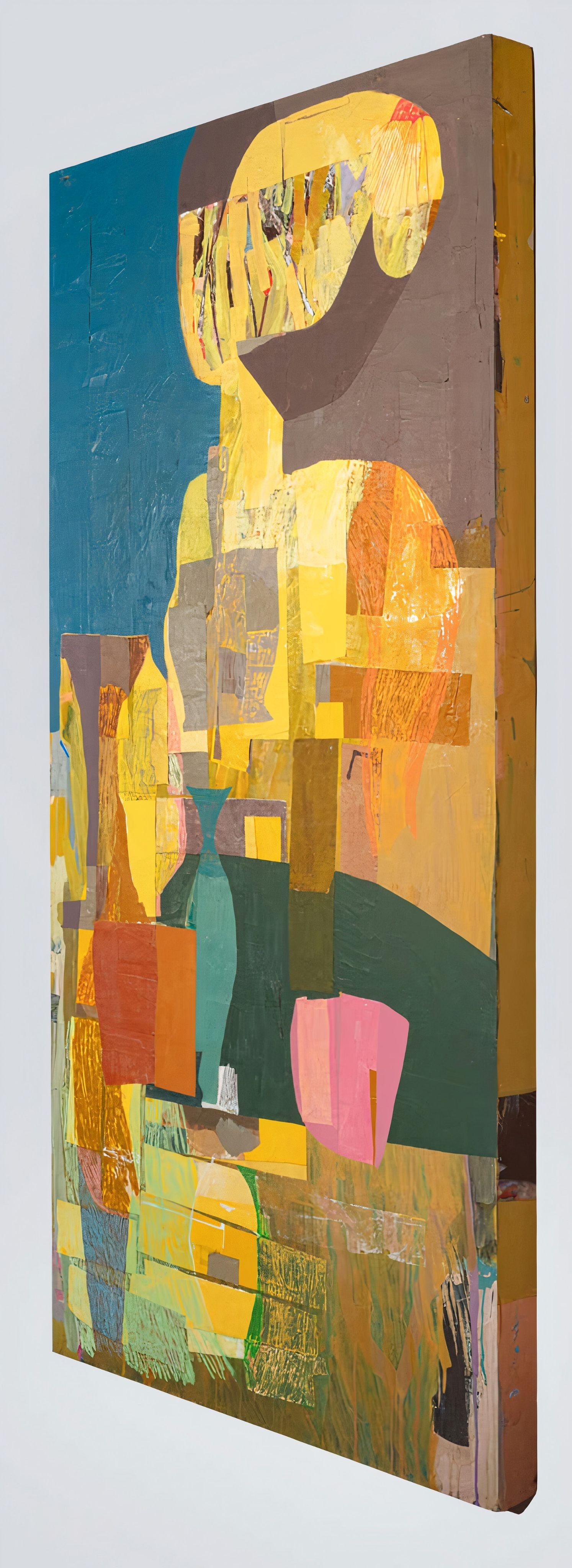 Miss River, bereitet sich auf ihr Publikum vor (Abstrakt), Mixed Media Art, von Aimée Farnet Siegel