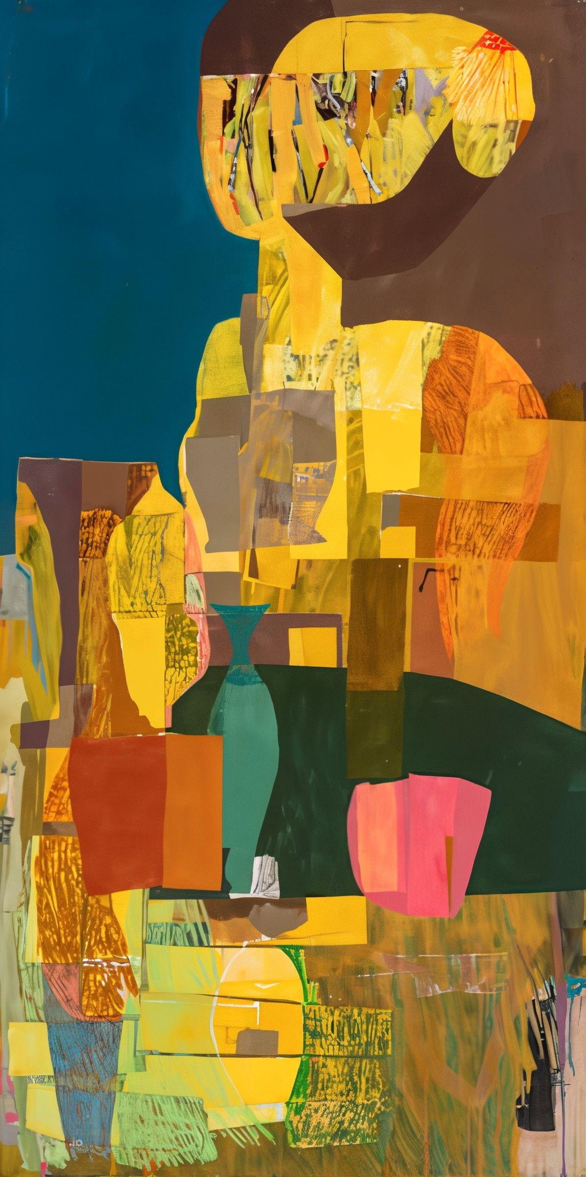 Miss River, bereitet sich auf ihr Publikum vor – Mixed Media Art von Aimée Farnet Siegel