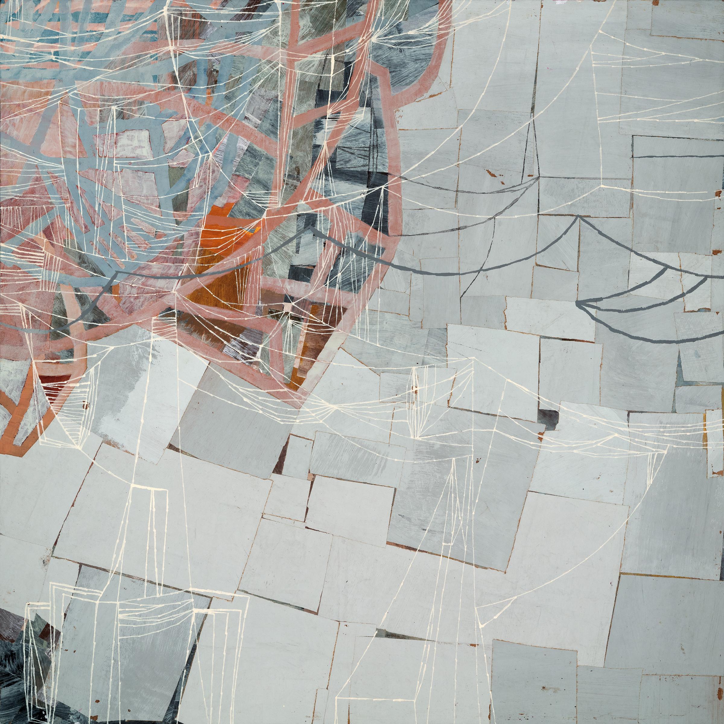 Aimée Farnet Siegel Abstract Painting - "Netting The Knot" - Non-Objective Paper Collage - Abstract - Diebenkorn