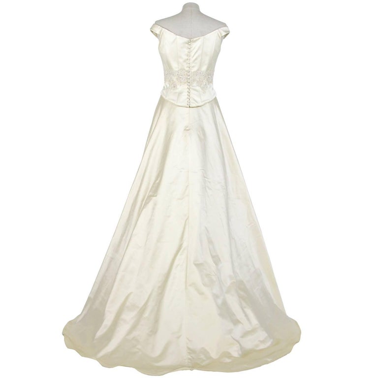 Aimée Ivory White Vintage Twopiece Wedding Dress, 2000s For Sale at