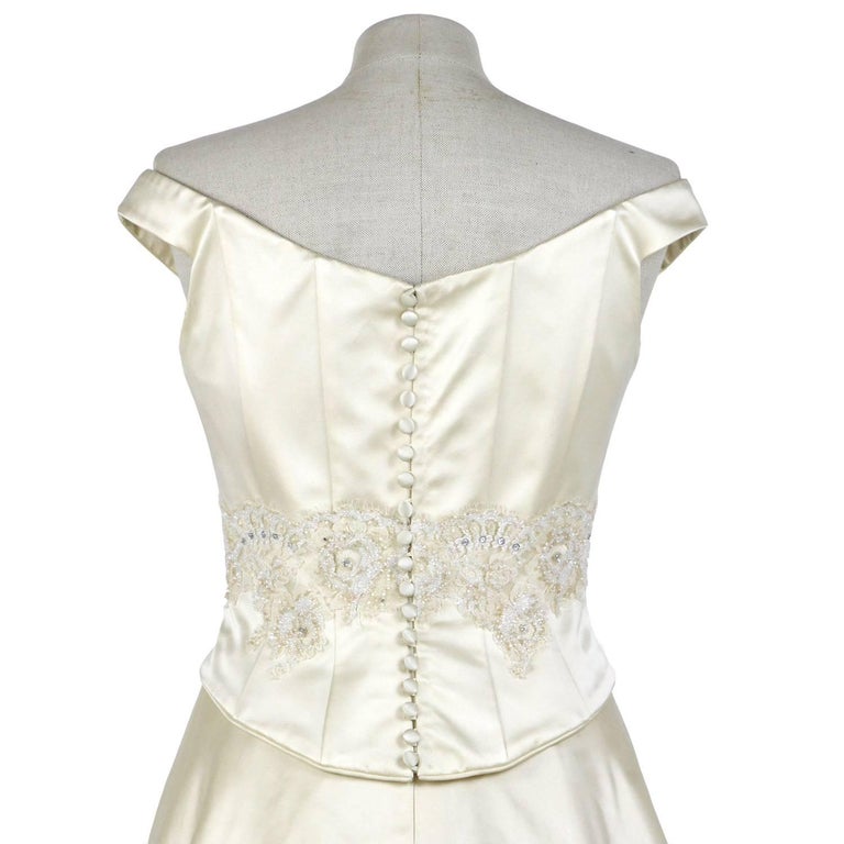 Aimée Ivory White Vintage Twopiece Wedding Dress, 2000s For Sale at
