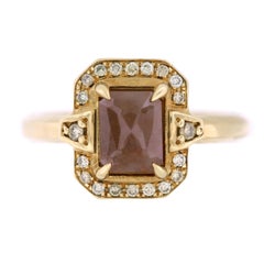 Aimee Kennedy, 1 Carat Rose Cut Brown Diamond Halo Ring