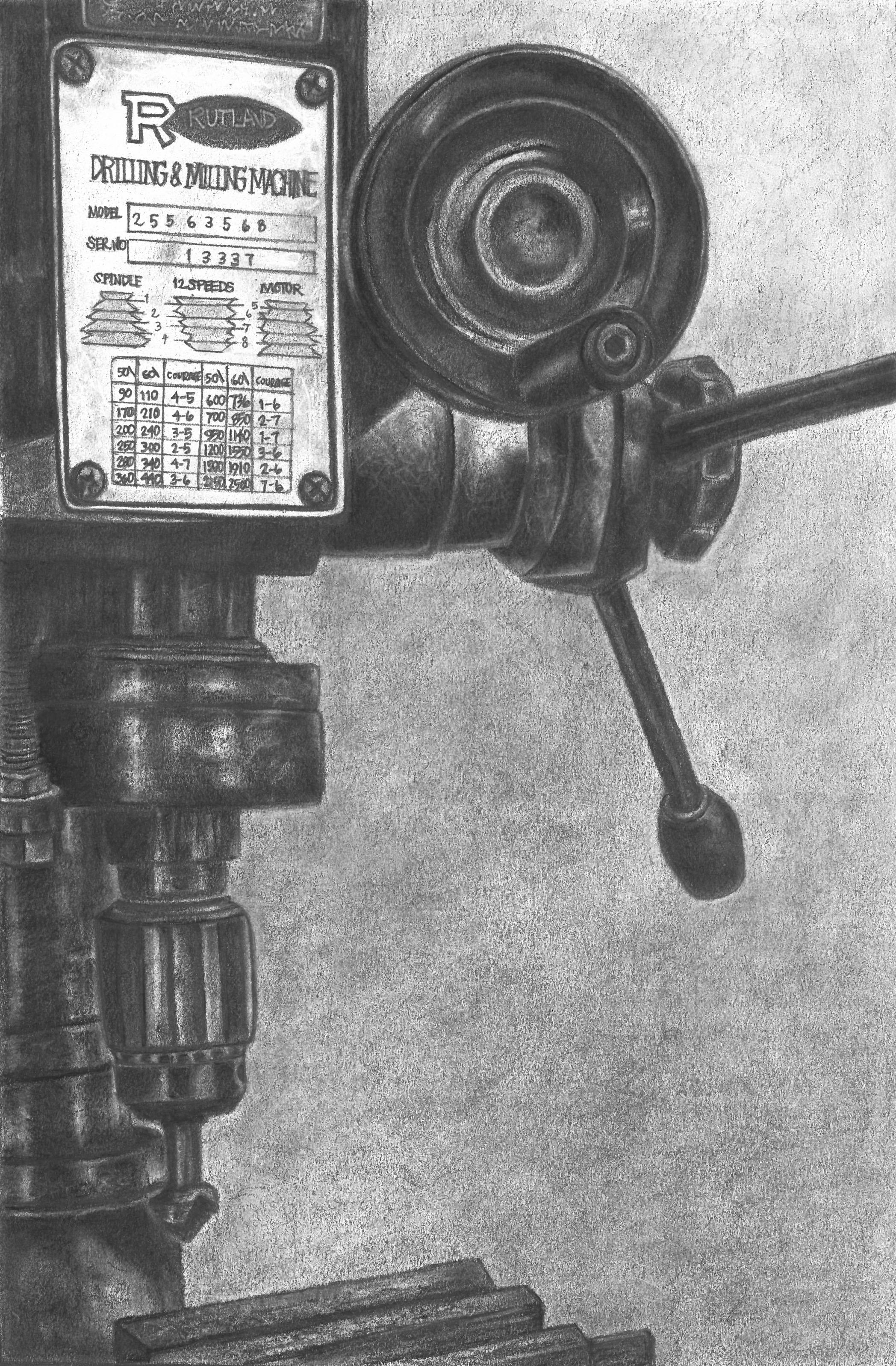 The Milling Machine - Mixed Media Art by Aimee Mandala