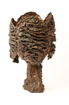 Aimo Tukiainen, Sculptural/Brutalist Copper Table Lamp, 1960s