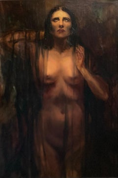 Aimé Van Belleghem, 1922 - 1996, Belgian Painter, ‘Standing Nude with a Tears'