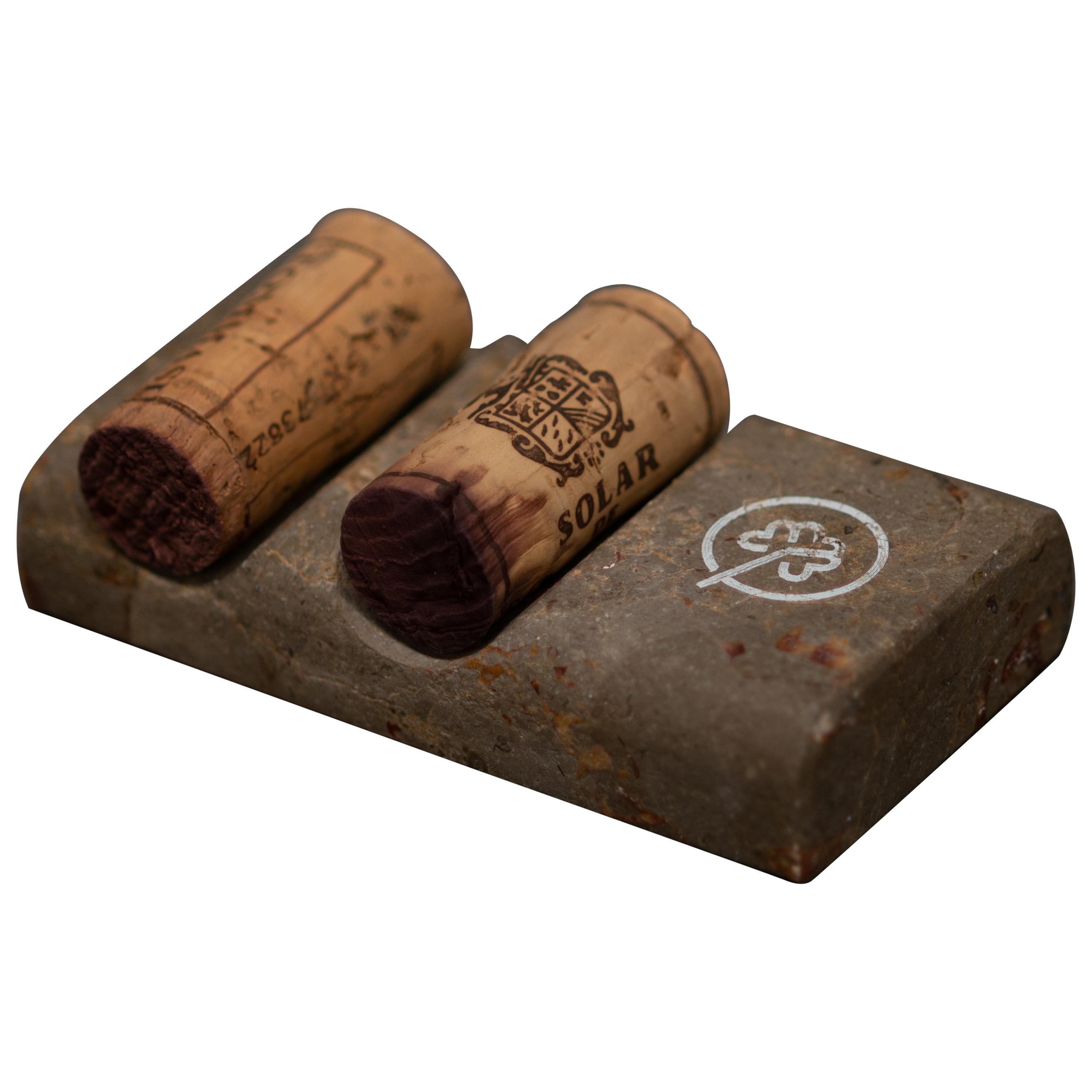 Aina Jurassic Fossil Marble Bibe Wine Cork Support for Ricard Camarena Rest. For Sale