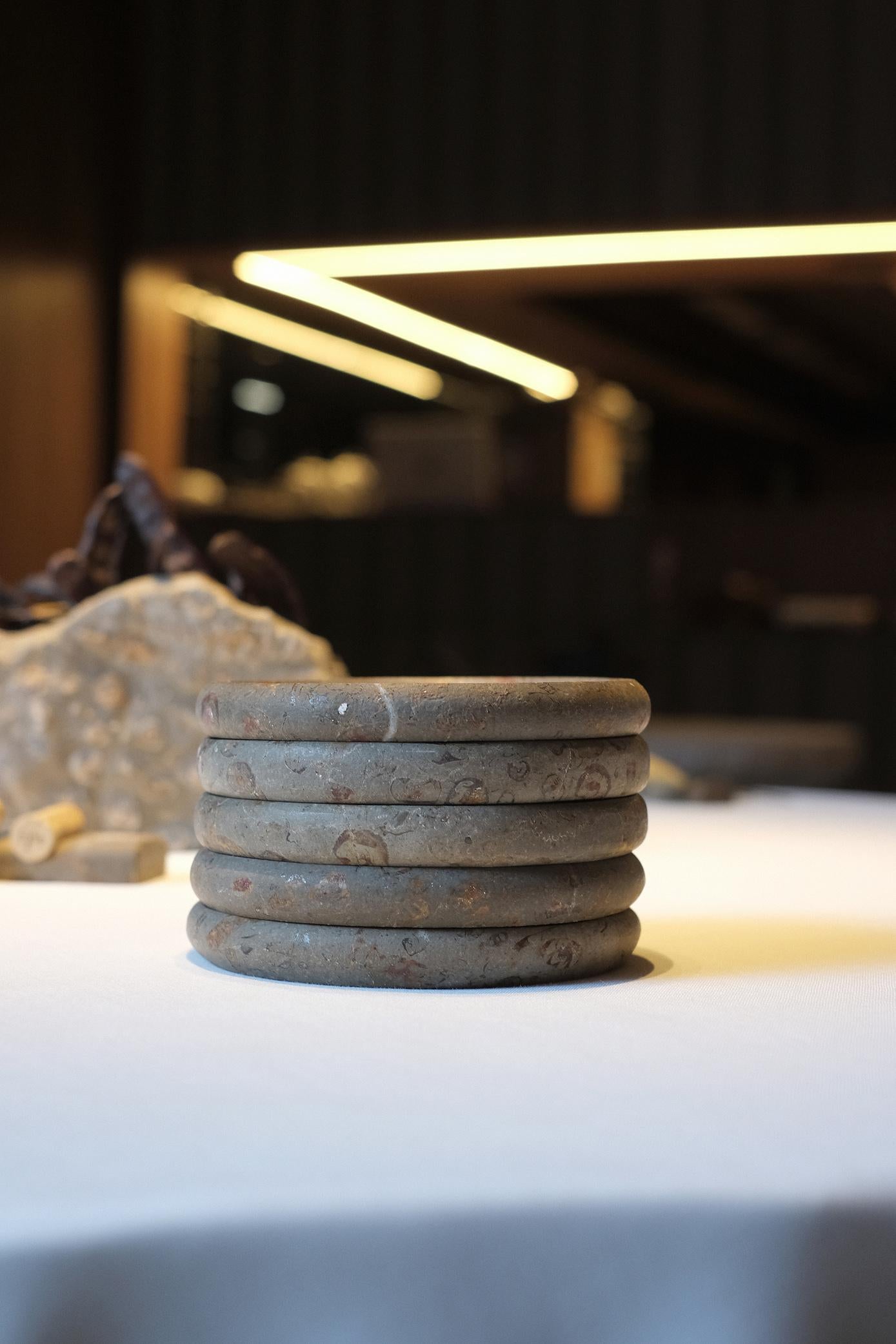 AINA Contemporary Jurassic Fossil Marble Aqua Plate für Ricard Camarena Rest (Spanisch) im Angebot