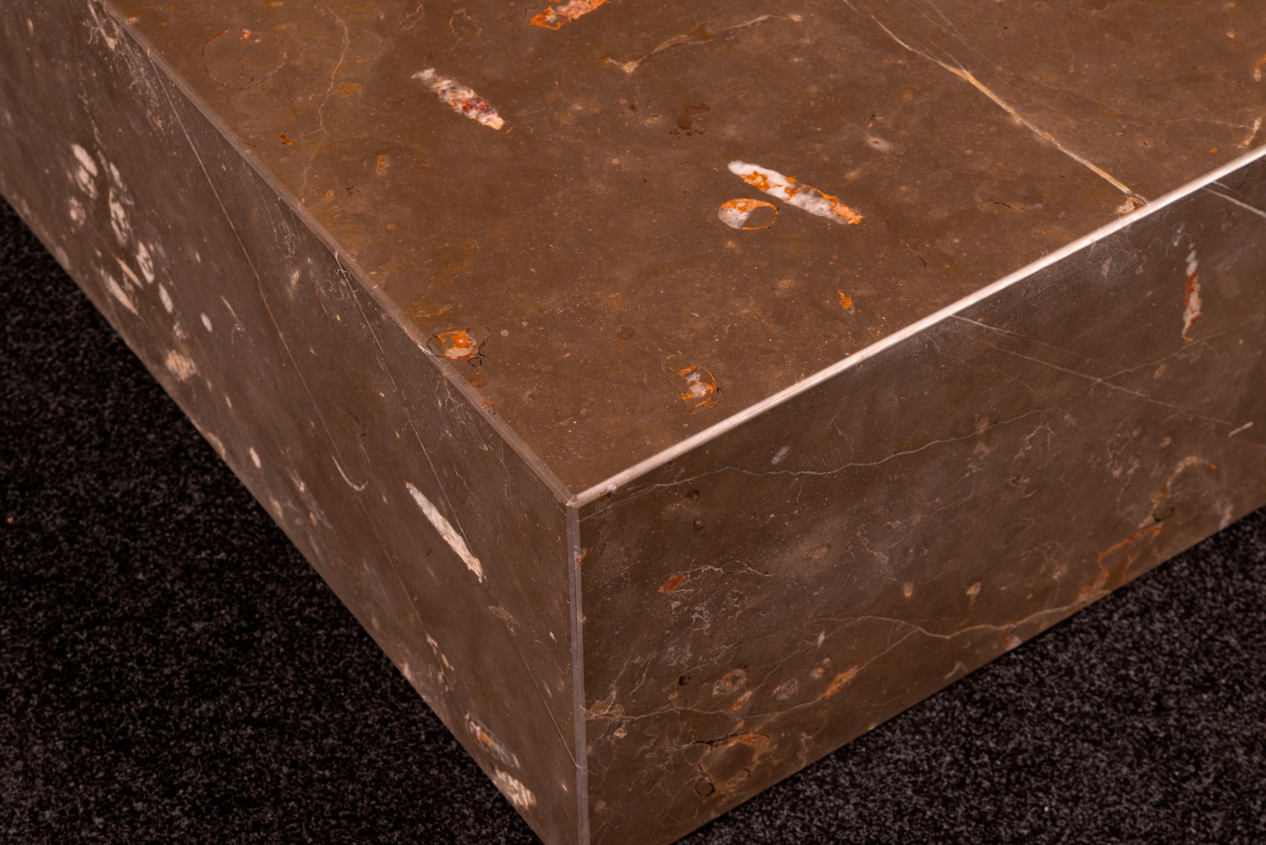 Moderne Table Zaniah contemporaine Aina en marbre fossile jurassique, collection Living en vente