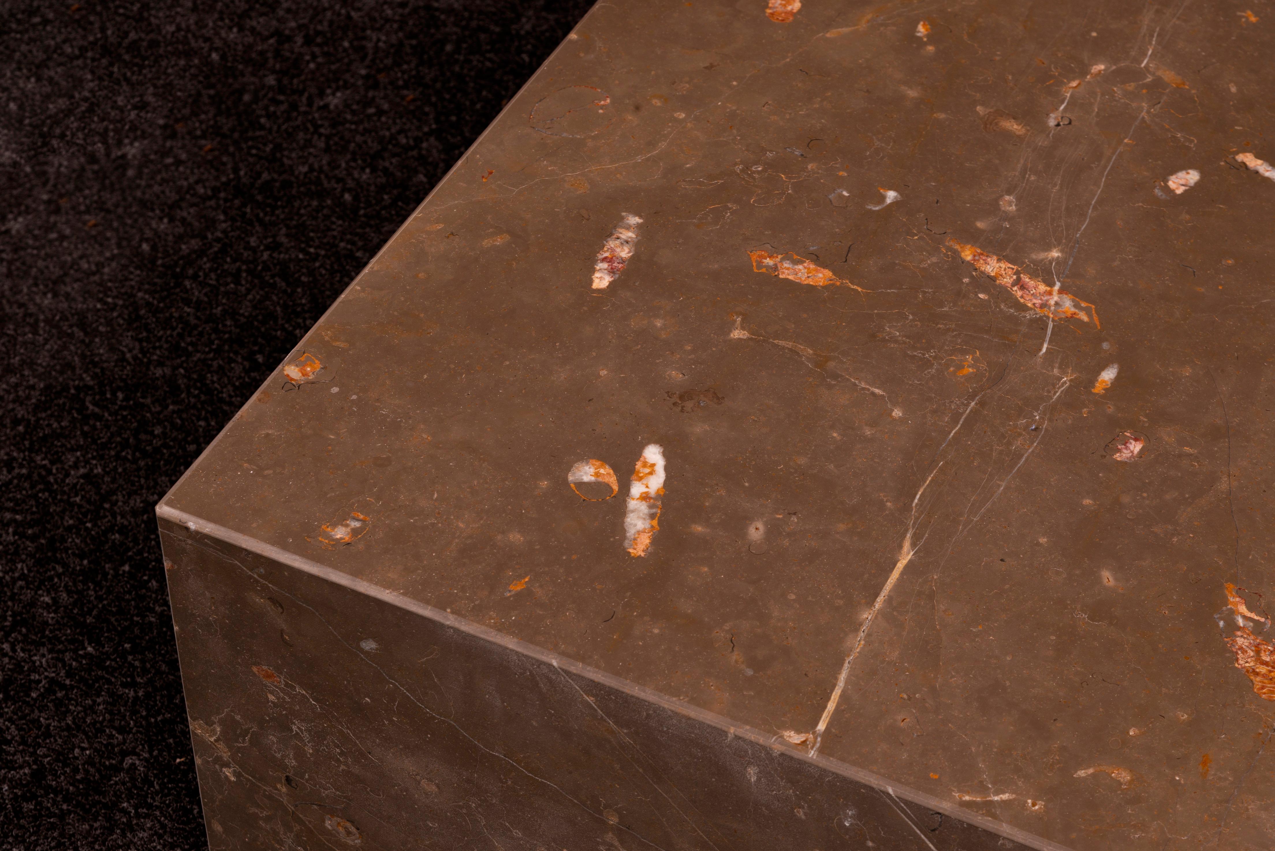 XXIe siècle et contemporain Table Zaniah contemporaine Aina en marbre fossile jurassique, collection Living en vente