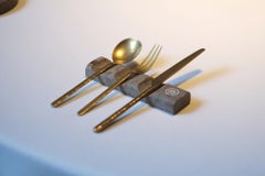 Aina Jurassic Fossil Marble Radium Cutlery Support for Ricard Camarena Rest.