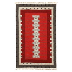 Aina Kånge: Handwoven wool carpet in “rölakan” flatweave technique