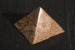 Aina Jurassic Fossil Marble Keops Pyramid Game Sculpture, Living Collection