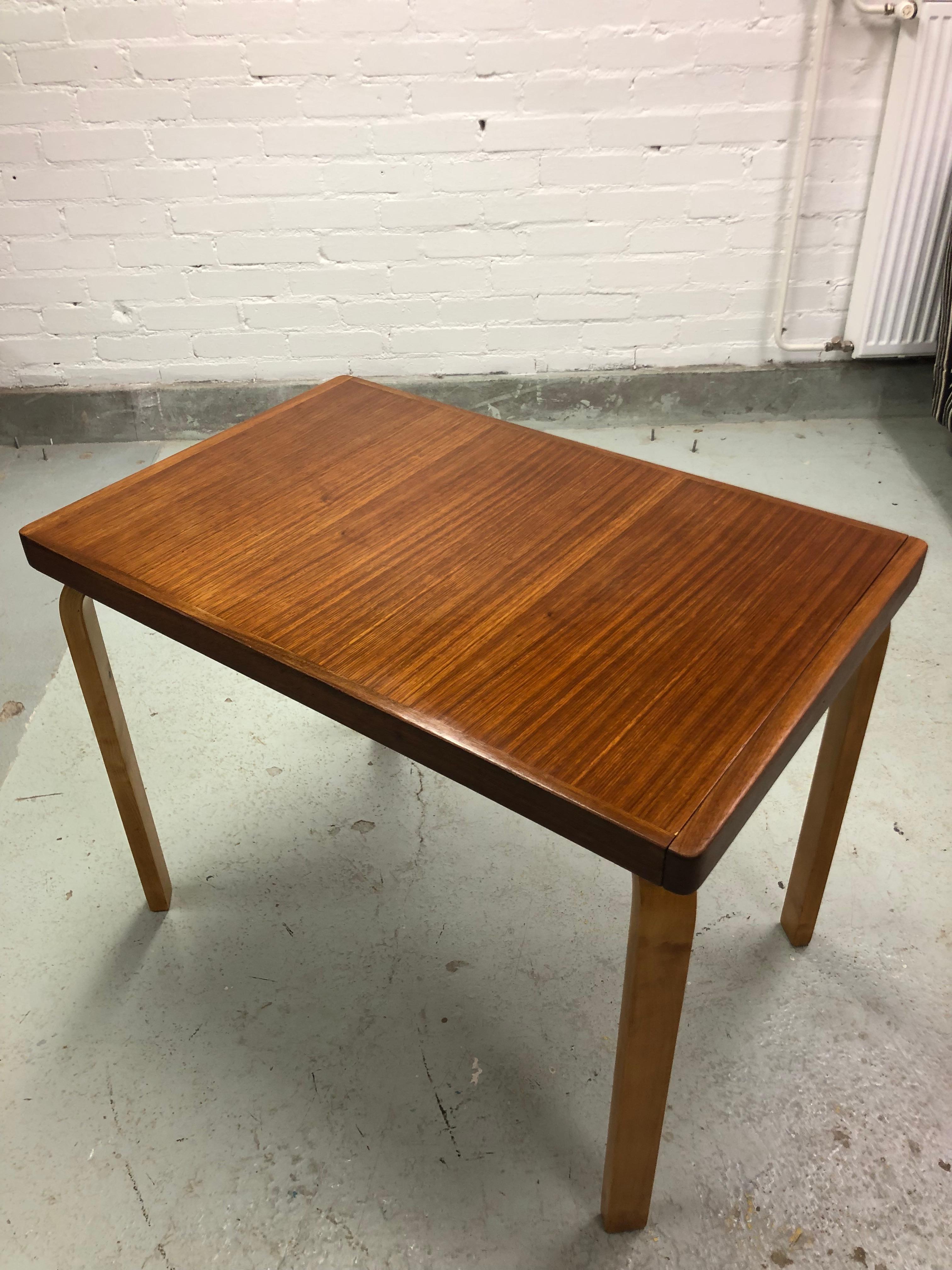 Scandinavian Modern Aino Aalto Extendable Table In Teak, Artek 1930s