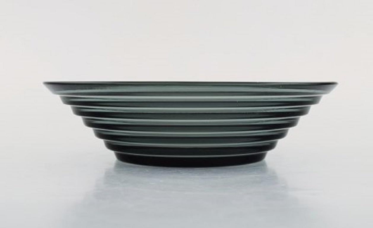 Scandinavo moderno Aino Aalto per Iittala, Quattro ciotole in vetro artistico blu-verde, design finlandese in vendita