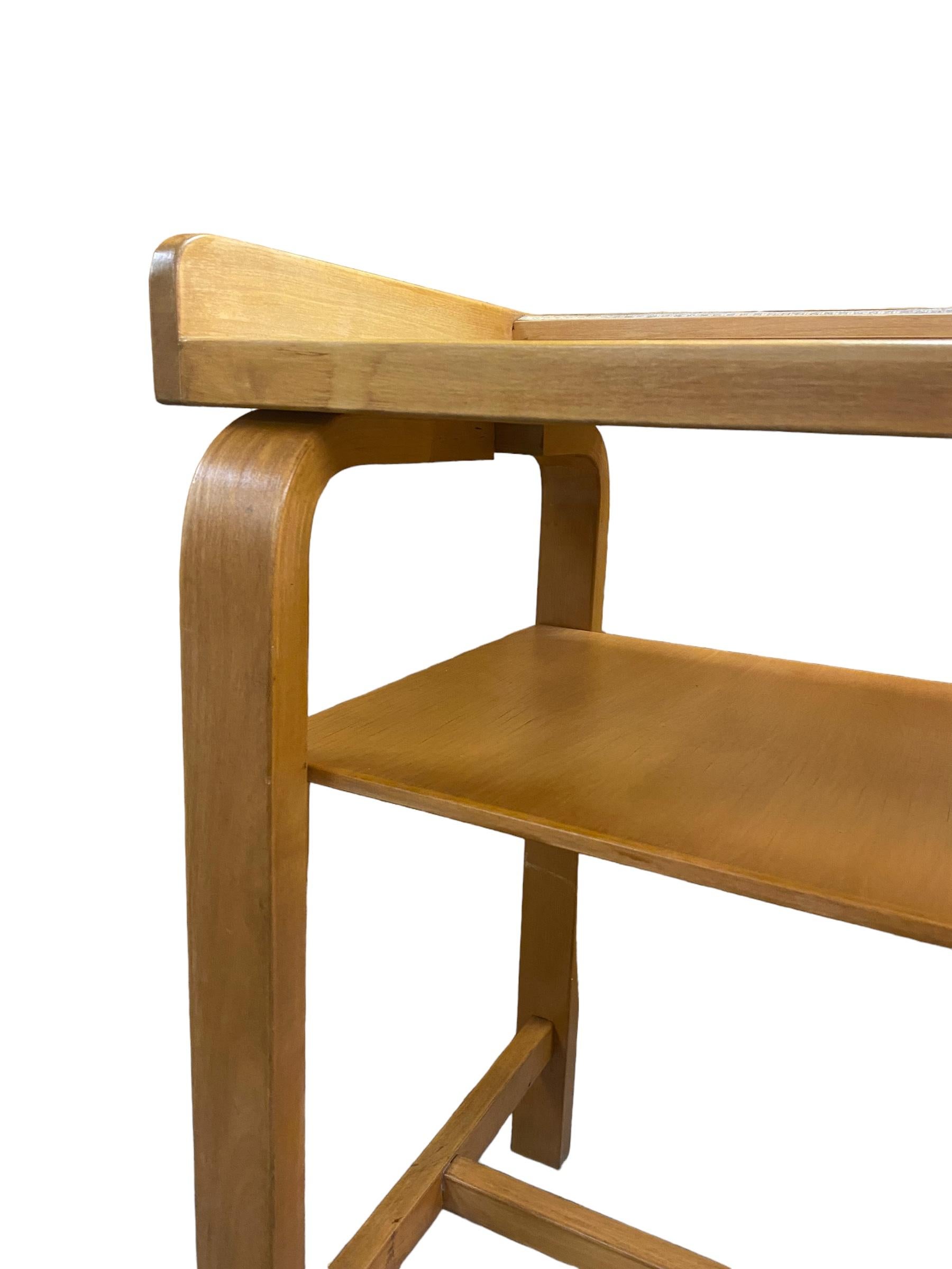 Scandinavian Modern Rare Aino Aalto Child Measuring Table in Birch, Collector Item, Artek 1950's For Sale