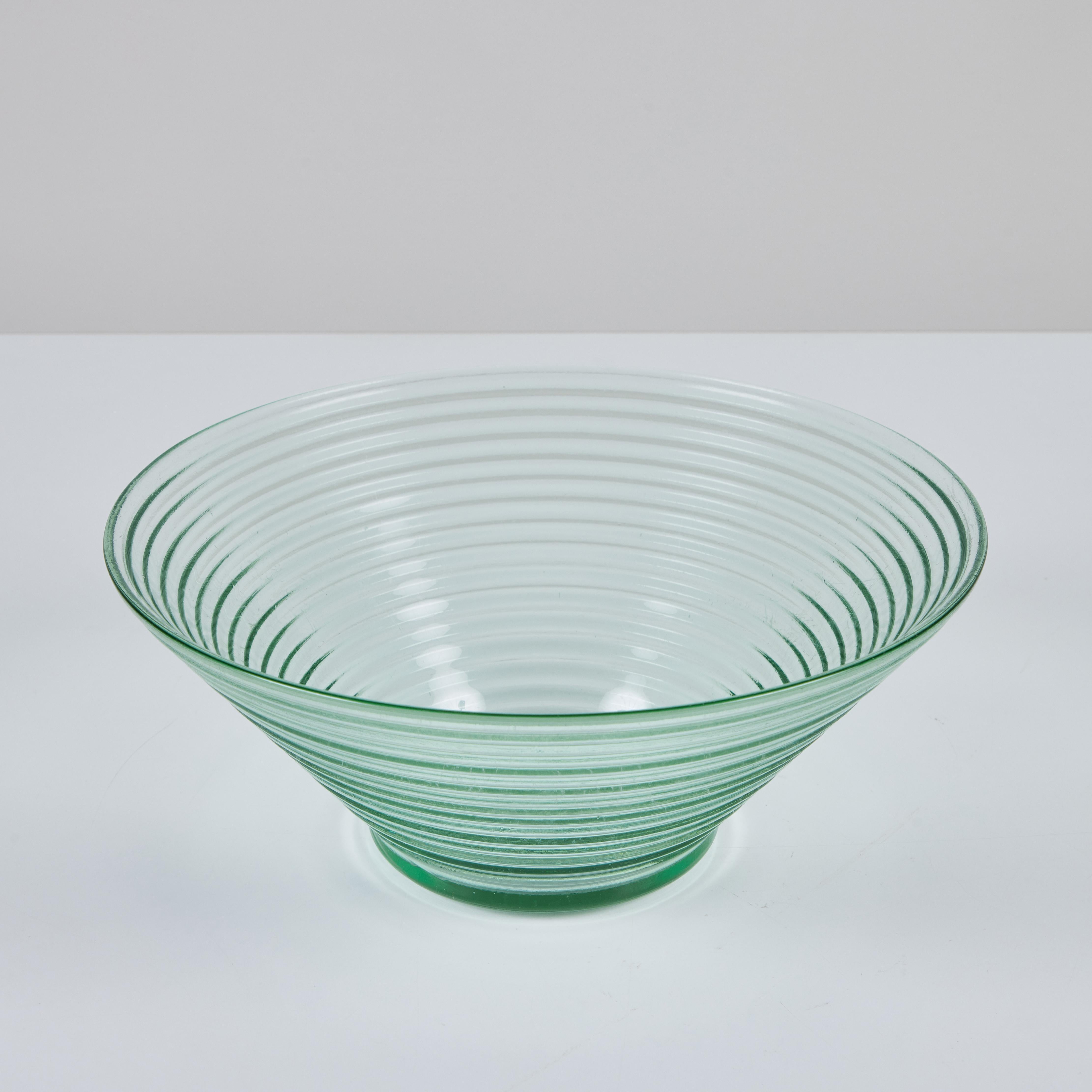 Finnish Aino Aalto Ribbed Glass Bowl for Iittala