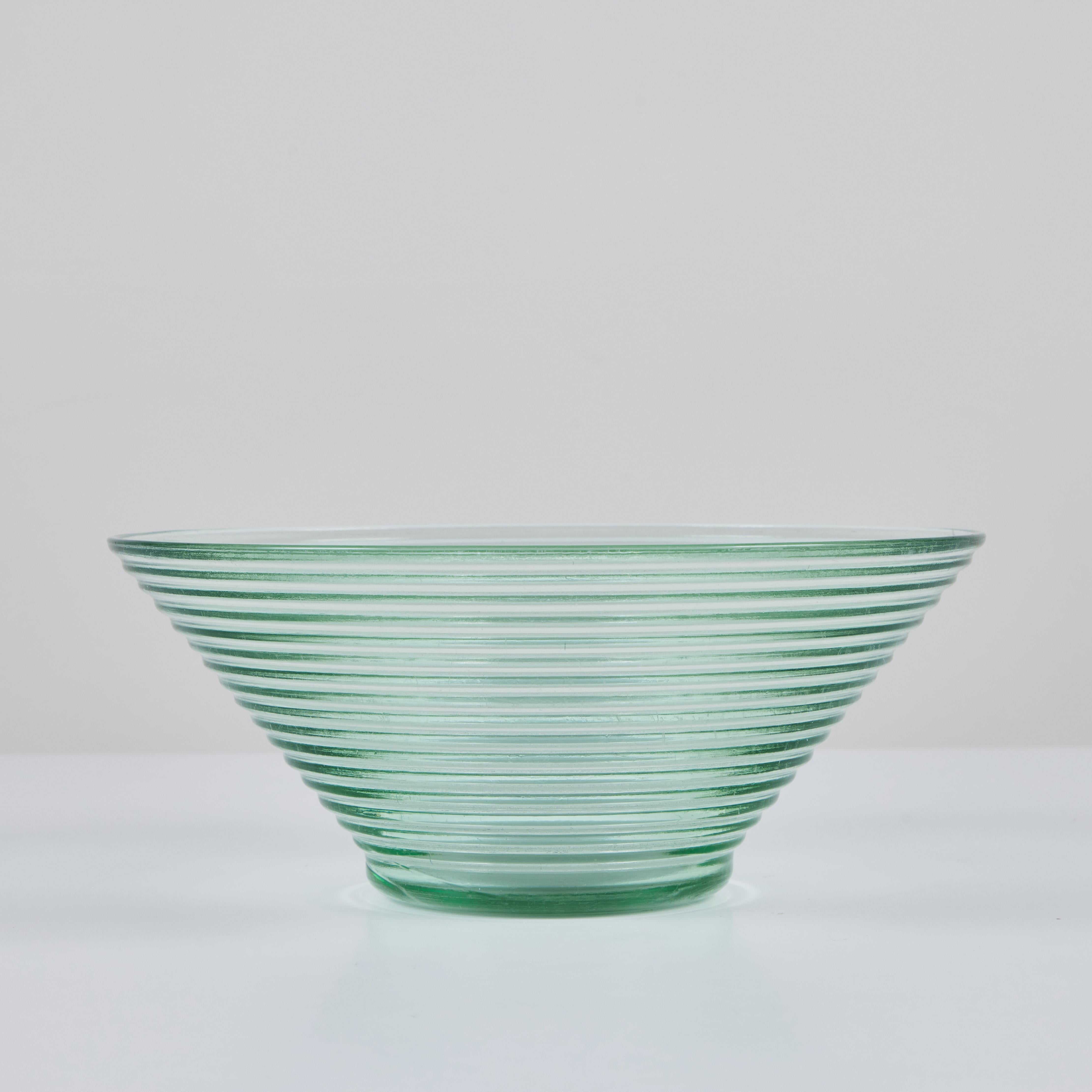 Pressed Aino Aalto Ribbed Glass Bowl for Iittala