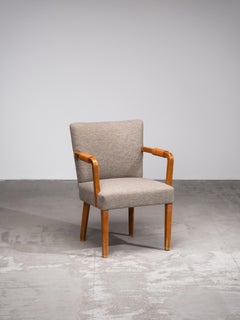 Aino Aalto Savoy Armchair in Birch, Leather and Fabric, Artek, Finland, 1940s