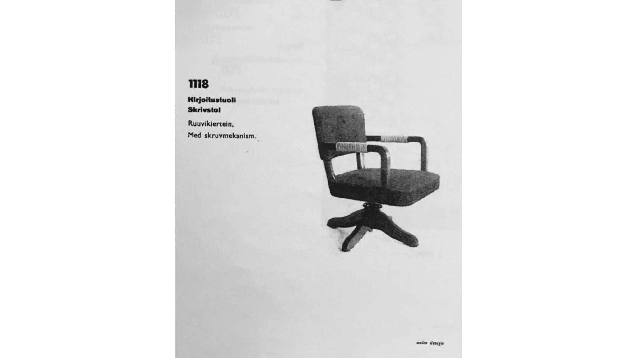 Finnish Aino Aalto Swivel Chair, Artek, 1935-1936 For Sale