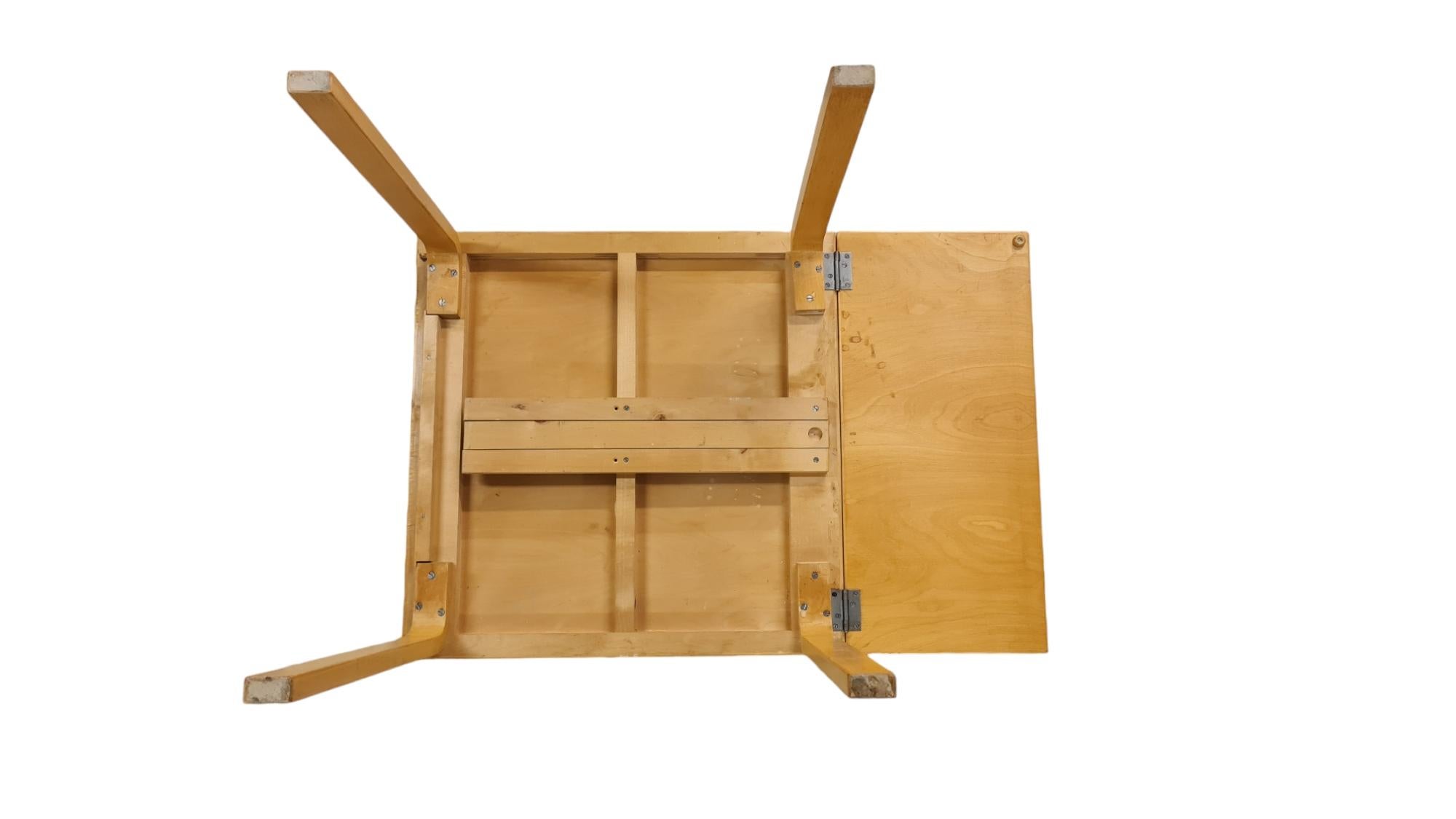 Aino & Alvar Aalto Foldable Dining Kitchen Table In Red Linoleum, Artek 1950s For Sale 6