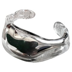 Air Bangle in Platinum Liquid & Borosilicate Glass by Noriko Herron