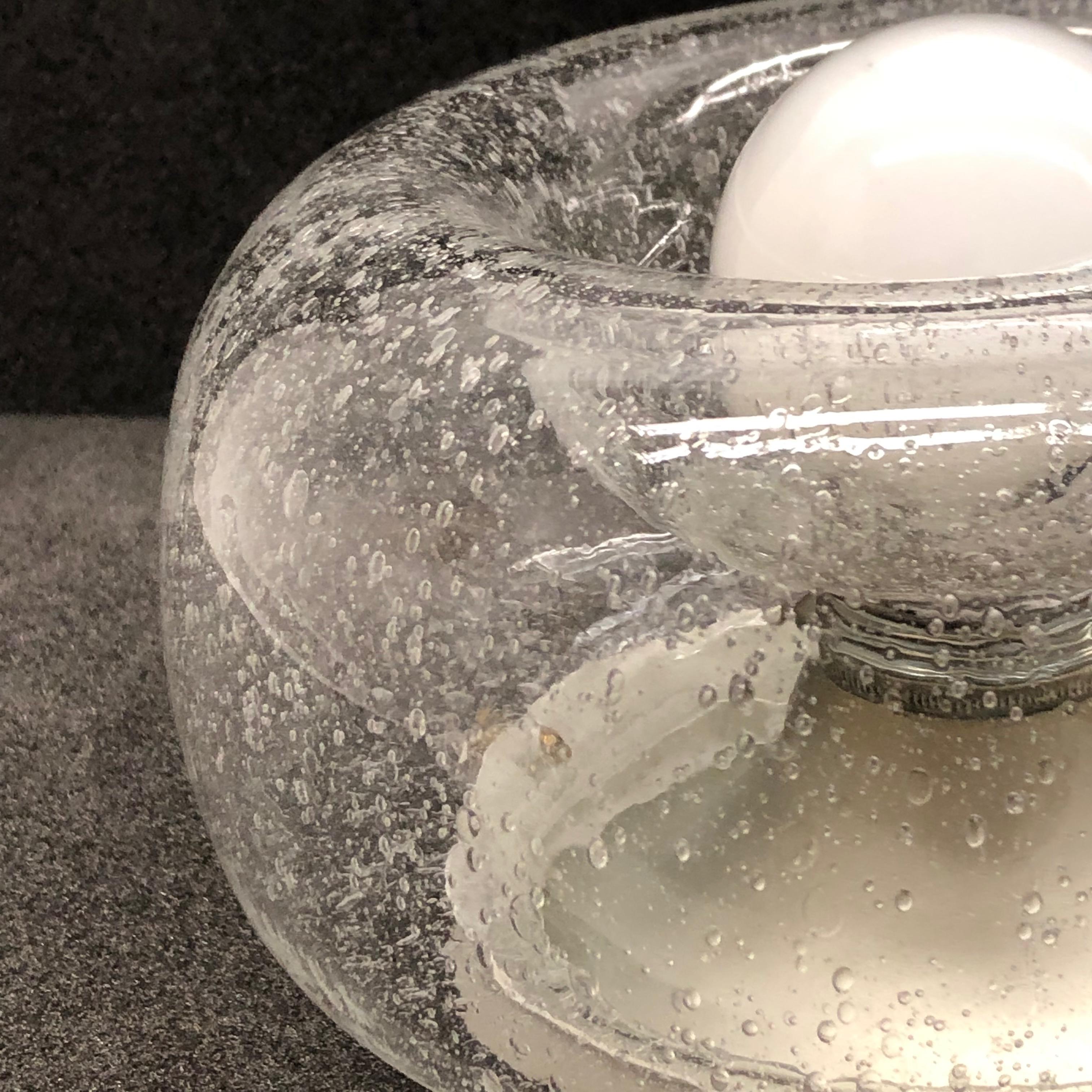 Air Bubble Glass Donut Pattern Sconce Vintage Midcentury Doria Leuchten, 1960s 3