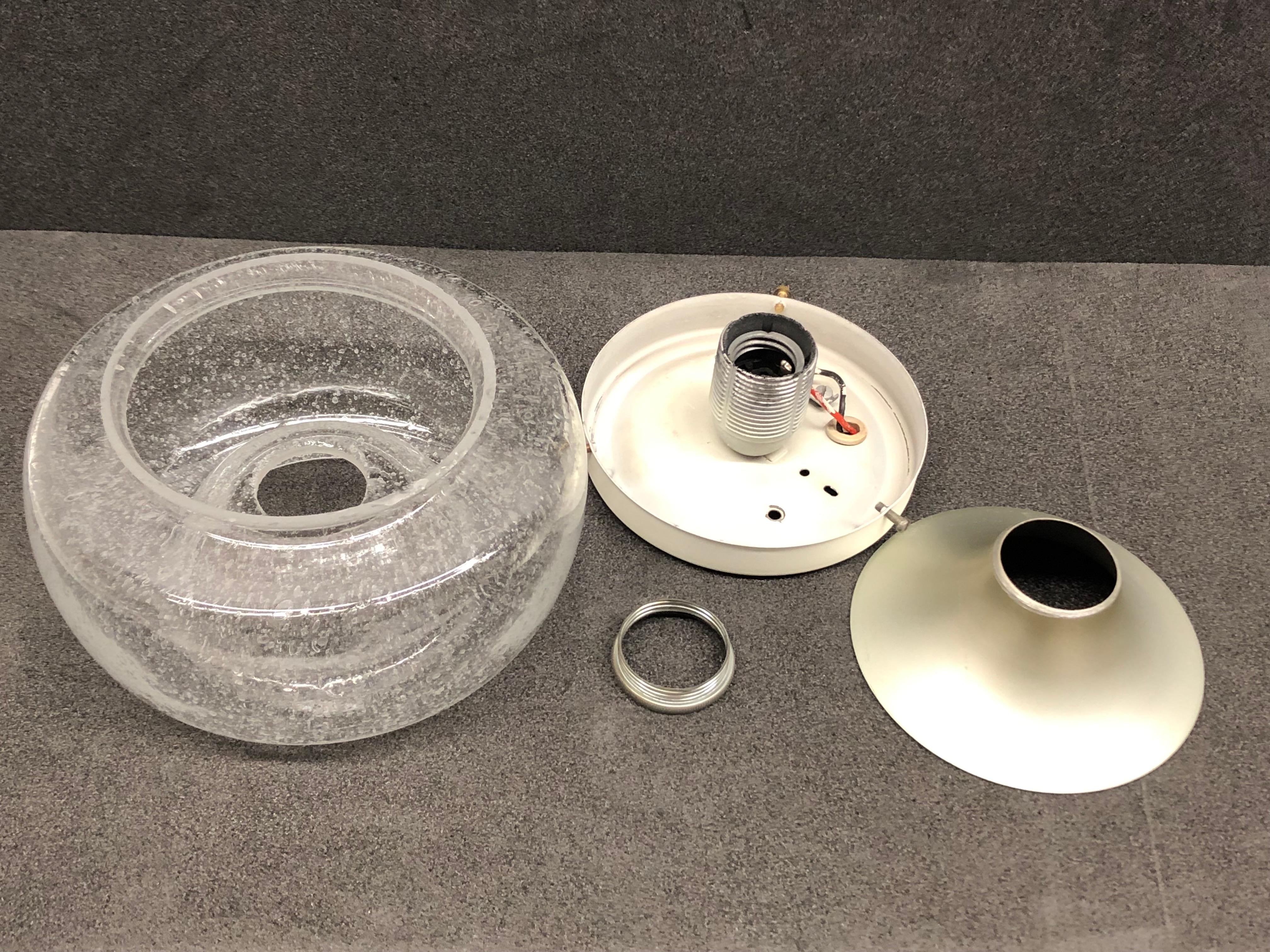Air Bubble Glass Donut Pattern Sconce Vintage Midcentury Doria Leuchten, 1960s 4